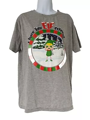 Buy Christmas T-Shirt I Have Low Elf Esteem  Star Clothing Grey Size Medium 37  VGC • 8.50£