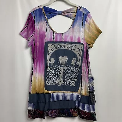 Buy Tie Dye Tunic Top Womens S/M Artsy Jimi Hendrix Moby Grape Concert • 31.44£