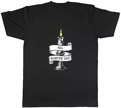 Buy All Saints Day Mens T-Shirt Vintage Candle Holder With Flame Tee Gift • 8.99£