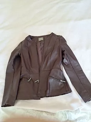 Buy Oasis Leather Look Ladies Jacket Zip Up - XS • 5£
