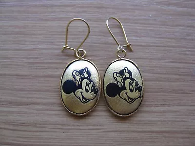 Buy Vintage, Gold-Tone, Disney, Damascene Style Minnie Mouse Earrings • 27.99£