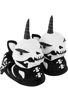 Buy Killstar Bone Myth Skull Unicorn Womens Gothic Soft Cozy Slip On Plush Slippers • 42.62£