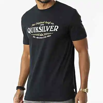 Buy QUIKSILVER Check On It Cotton Tee T Shirt Mens Black RRP £19.99 • 11.99£