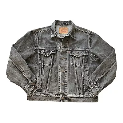 Buy Vintage Levi's Denim Jacket 70503 02 Mens Large Dark Grey Type 3 Trucker *flaws • 49.99£
