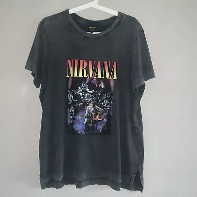 Buy Nirvana Band T’shirt Womens Size 18 Black/Grey • 9.99£