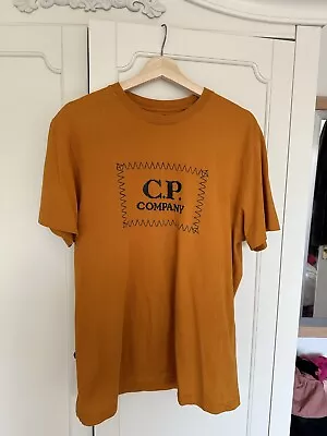 Buy Cp Company 30/1 Stitch Large Logo Tee - Pumpkin Orange - Mens Size Large • 32.95£