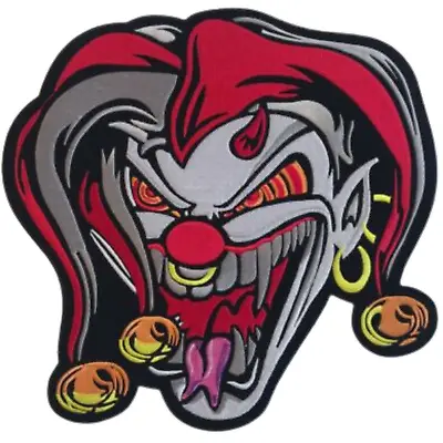 Buy Jester Joker Skull Large Biker Jacket Back Embroidery Patches Iron On Sew Cloth • 16.64£