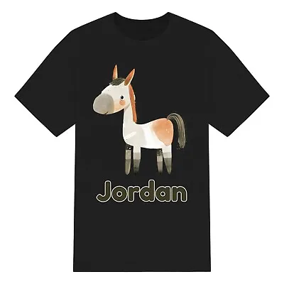 Buy Personalised Cute Watercolour Horse Kids T-Shirt For Boys & Girls Unisex Custom • 14.29£