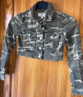 Buy New Look Girls Denim Jacket Age 9 Years Khaki Camouflage  • 4.99£