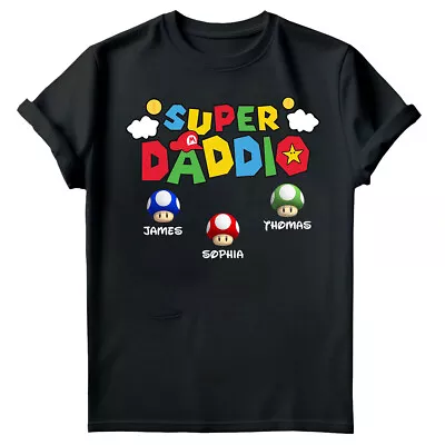 Buy Personalised Super Mario Daddio Gaming Fathers Day Mens T-Shirts Tee Top #FD • 9.99£