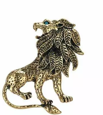 Buy Stunning Vintage Look Gold Plated Retro Lion King Celebrity Brooch Broach Pin Z2 • 14.44£