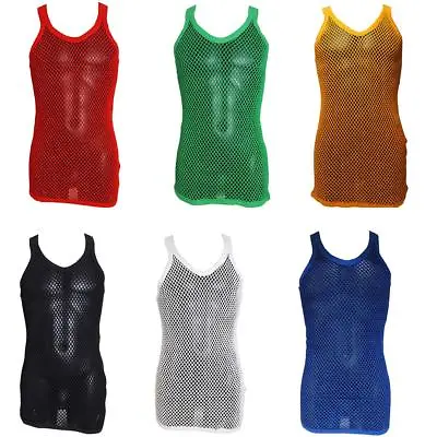 Buy MENS STRING MESH VEST 100% COTTON MESH FISH NET FITTED STRING VEST SIZE-S To XL • 6.49£