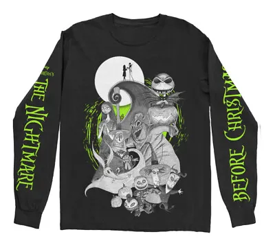 Buy The Nightmare Before Christmas All Characters Green Black Long Sleeve Shirt • 21.19£
