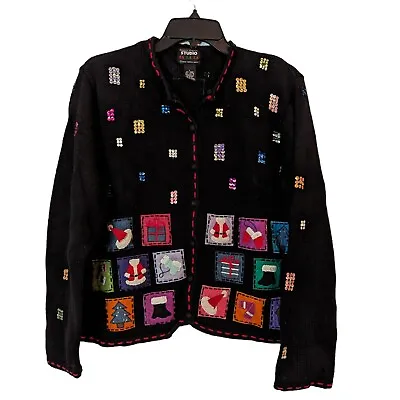 Buy Vintage 90s Ugly Tacky Christmas Party Cardigan Sweater With Sequins - Large • 16.02£