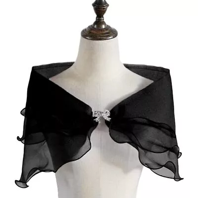 Buy Bow Rhinestones Elegant Dress Cloak Lace Sleeve Shrug Wedding Cape Bridal Shawl • 8.70£