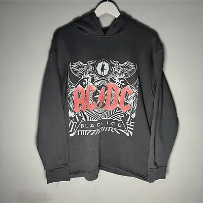Buy Official AC/DC Hoodie Size Medium Black Ice Thyan 2008 Boxy • 24.94£