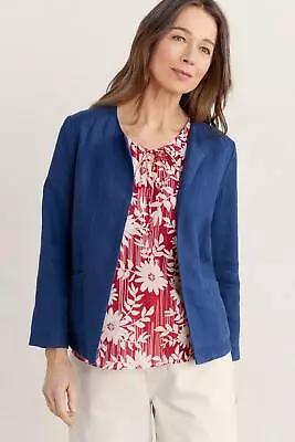Buy Seasalt Women's Jacket - Blue Country House Linen Jacket - Regular - Yacht • 22.50£