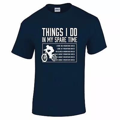 Buy Mountain Bike MTB Gifts Accessories Spare Time Biking T Shirt For Men • 10.97£