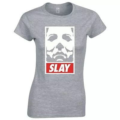 Buy Inspired By Halloween, Michael Myers, Obey  Slay  Skinny Fit T-shirt • 12.99£