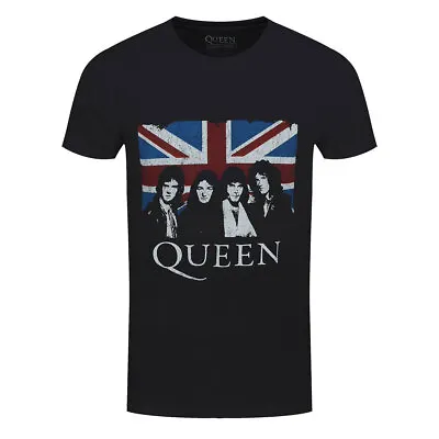 Buy Queen T-Shirt Union Jack Rock Band Official Black New • 14.95£