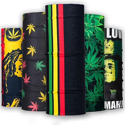 Buy Men Scarf Neck Tube Warmer Weed Leaf Cannabis Bob Marley Snood Bandana Face Mask • 3.99£