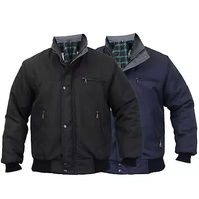 Buy Mens Sky Diver Bomber Jacket Padded Coat Work Quilted Check Tartan Size S To 5XL • 19.99£