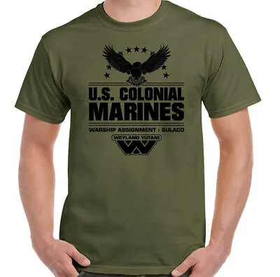 Buy Alien T-Shirt Nostromo Prometheus Covenant  US Colonial Marines MensWeyland Top • 10.94£