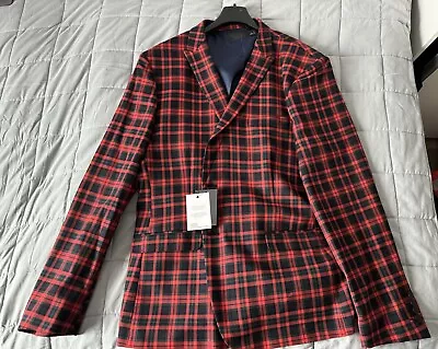 Buy ASOS Blazer Mens, Red/ Navy Check, Chest Size:50  BRAND NEW, LIMITED EDITION! • 19.99£