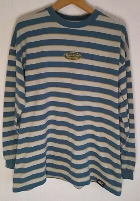 Buy BOOHOO  MAN SKATE Men's Striped Sweat Shirt Size L Oversized 'Peace And Love' • 7.30£