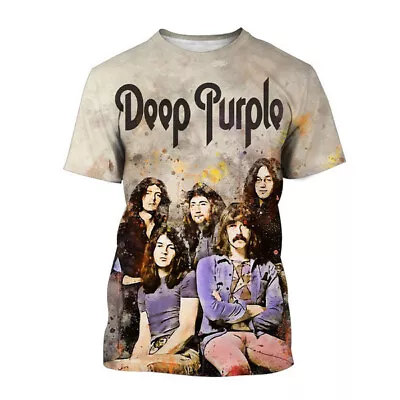 Buy Rock Band Deep Purple Unisex 3D Womens/mens Short Sleeve T-Shirt Casual Tops Tee • 10.79£