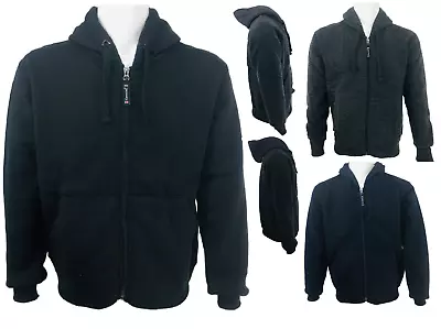 Buy Mens Full Zip Up Plain Hooded Sweatshirt Hoodie Adult Fleece Zipper Hoody Top UK • 12.31£