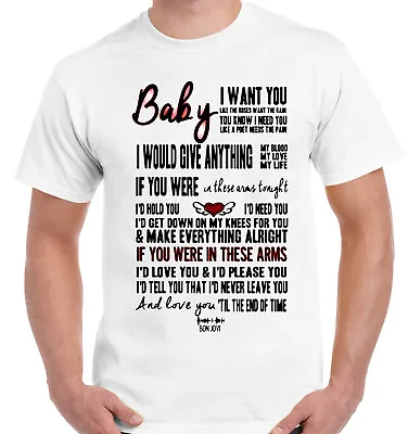 Buy BON JOVI 1 Lyrics T-Shirt Inspired Mens Women Kids Song Music T Shirts • 7.50£