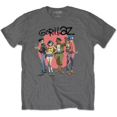 Buy Gorillaz Group Circle Rise Grey T-Shirt NEW OFFICIAL • 16.29£