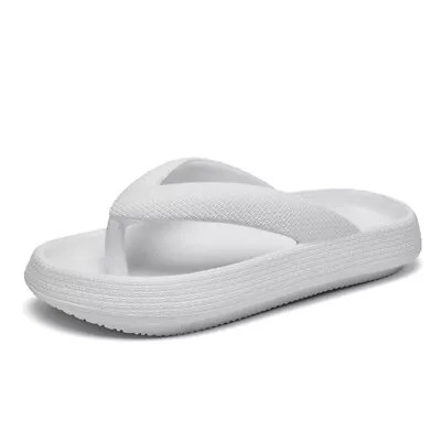 Buy Women Men Non-slip Soft Flip Flops Beach Summer Slippers Shoes Platform Sandals • 7.67£