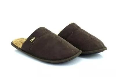 Buy Mens Cool Warm Indoor Microsoft Slippers Slip On Furlined Mules Brown  • 6.99£
