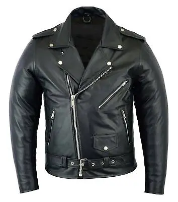 Buy Mens Motorbike Jacket Biker Marlon Brando Motorcycle Perfect Jacket • 59.99£