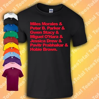 Buy Across The Spiderverse Team T-Shirt | Miles Morales | Peter Parker | Spiderman • 15.29£