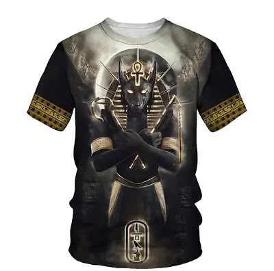Buy Unisex T Shirts Digital 3D Printed Harajuku Style Ancient Egyptian God Anubis • 19.99£