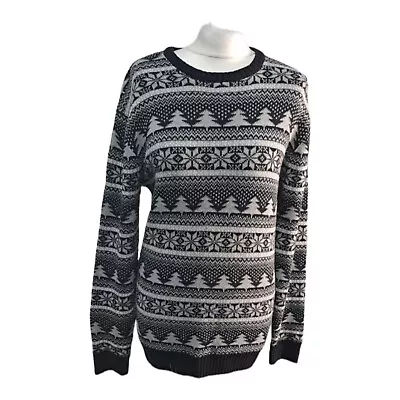 Buy Very Grey Knitted Christmas Jumper Mens Size Small (A5) • 9.99£
