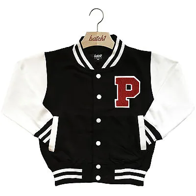 Buy Kids Varsity Baseball Jacket Personalised With Genuine Us College Letter P • 29.95£