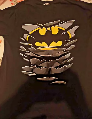 Buy Batman Xxl 2xl Official Dc Comics T Shirt Ripped Logo Look  • 0.99£