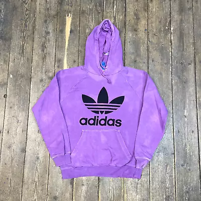 Buy Adidas Hoodie Mens Spellout Y2K Trefoil Training Sweatshirt, Purple, Medium • 25£