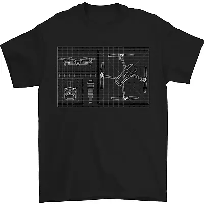 Buy Drone Blueprint Mens T-Shirt 100% Cotton • 8.49£
