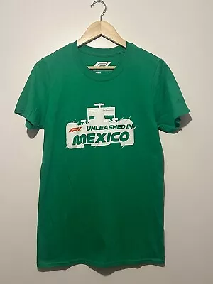 Buy Official F1 Merchandise T-Shirt “Unleashed In Mexico” Design Green Colour Size S • 9.99£