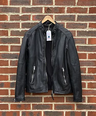 Buy All Saints Mens CORA Leather Bomber Biker Jacket LARGE AllSaints Punk Moto B16 • 249.99£
