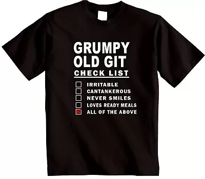 Buy Grumpy Old Git Checklist T-Shirt Ideal Fathers Dad Grandad Funny Birthday Gift • 11.95£
