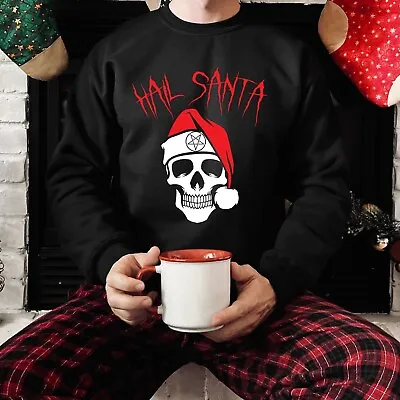 Buy HAIL SANTA Christmas Jumper Sweatshirt JH030 Sweater Funny Xmas Biker Satan Gift • 22.15£