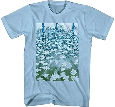 Buy M.C. Escher Fish Pond Light Blue Trees Art Artwork Adult Men's T Tee Shirt • 33.49£