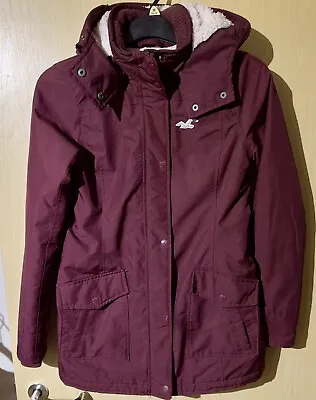 Buy HOLLISTER Girl’s / Teen’s All Weather Teddy Hooded Jacket. Burgundy, Size S. • 16.99£
