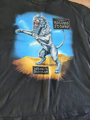 Buy Rolling Stones Rare Vintage 1998 European Tour Bridges To Babylon T Shirt. Large • 25£